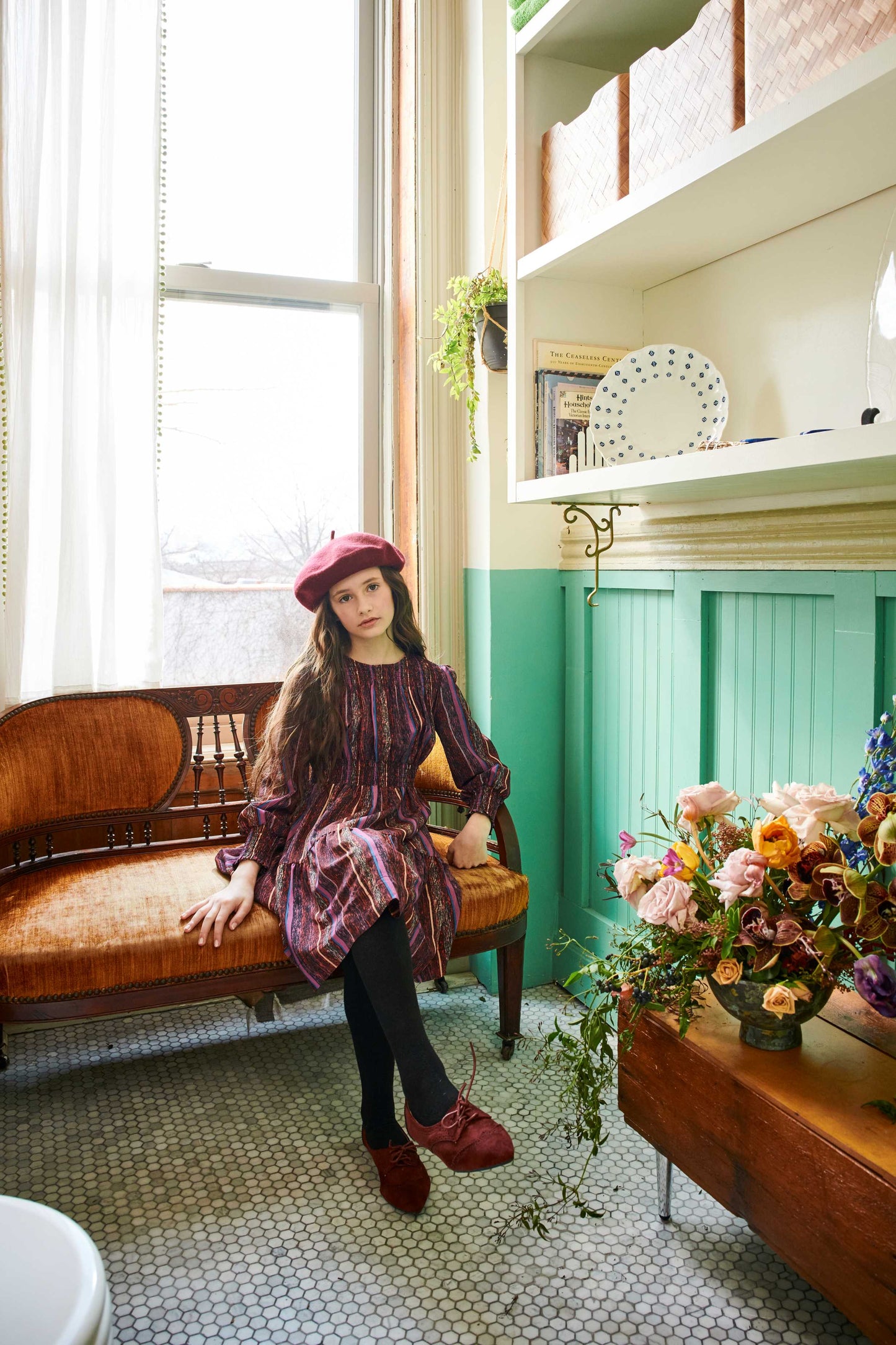 Vertical Striped Shirred Dress 2026