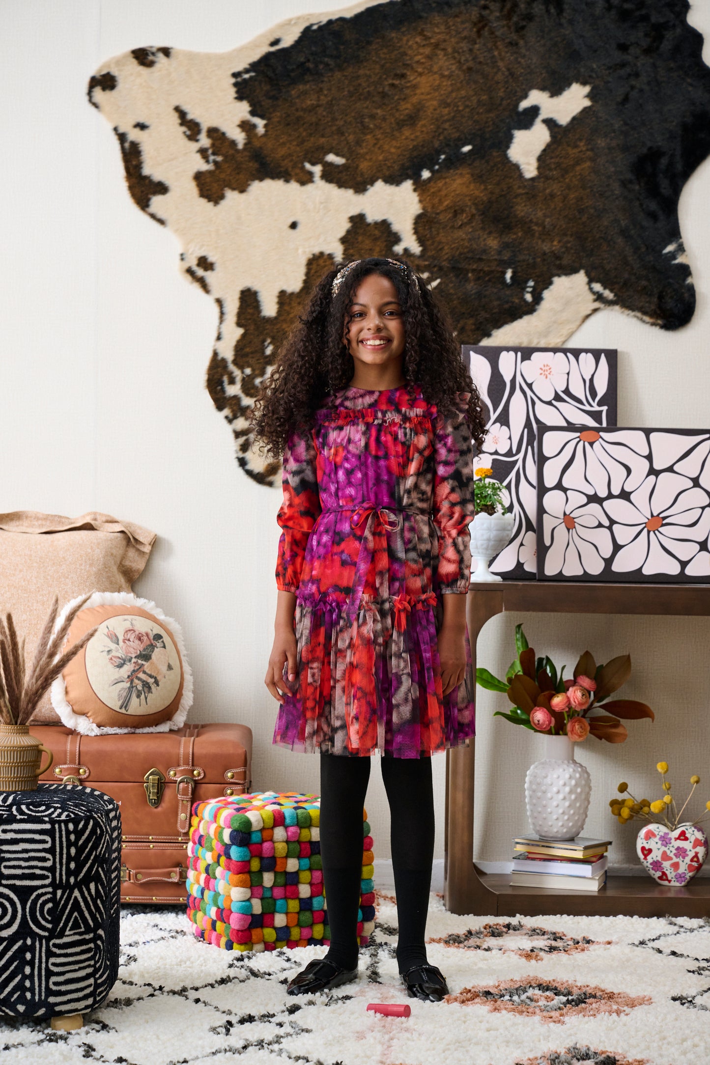 Orange and Tan Tulle Dress 2229