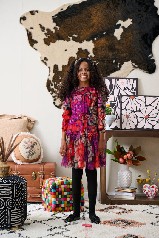 Orange and Tan Tulle Dress 2229