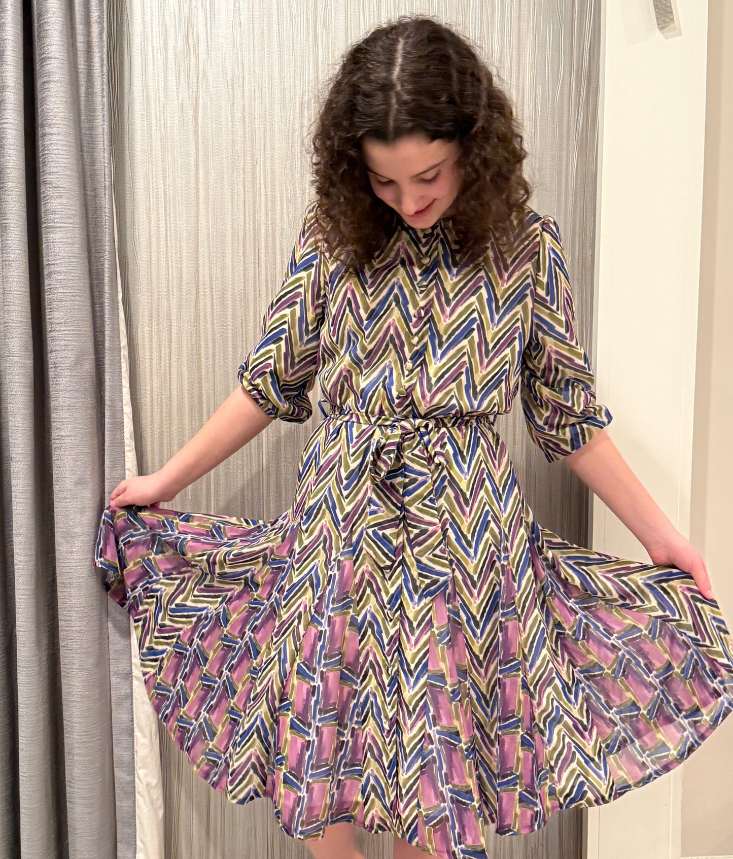 Purple Belted Dress J251-3608