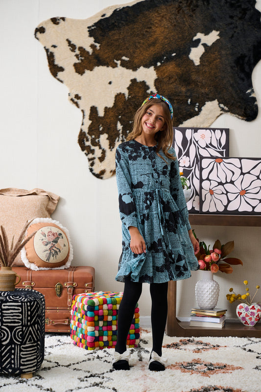 Polka Dot Floral Print Dress 2248