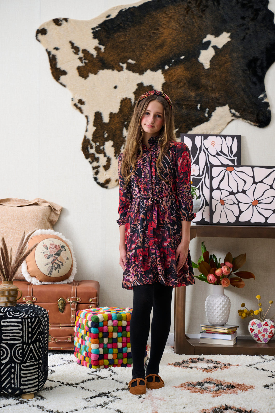 Multicolor Chiffon Button Down Dress 2265
