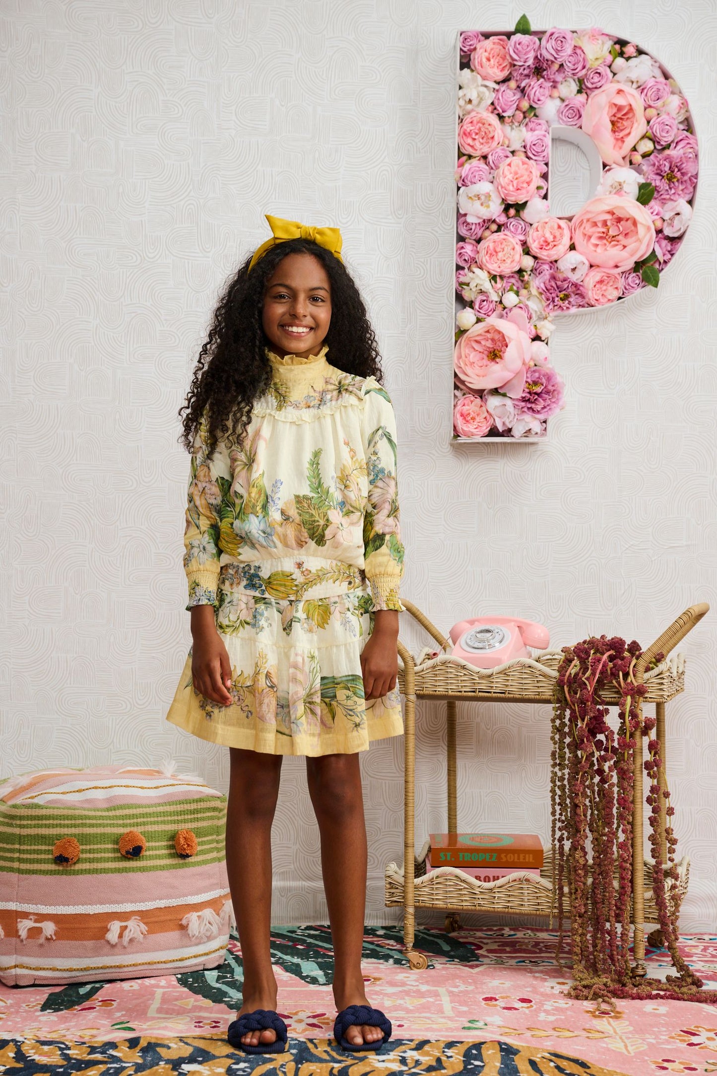Yellow Floral Skirt 2424