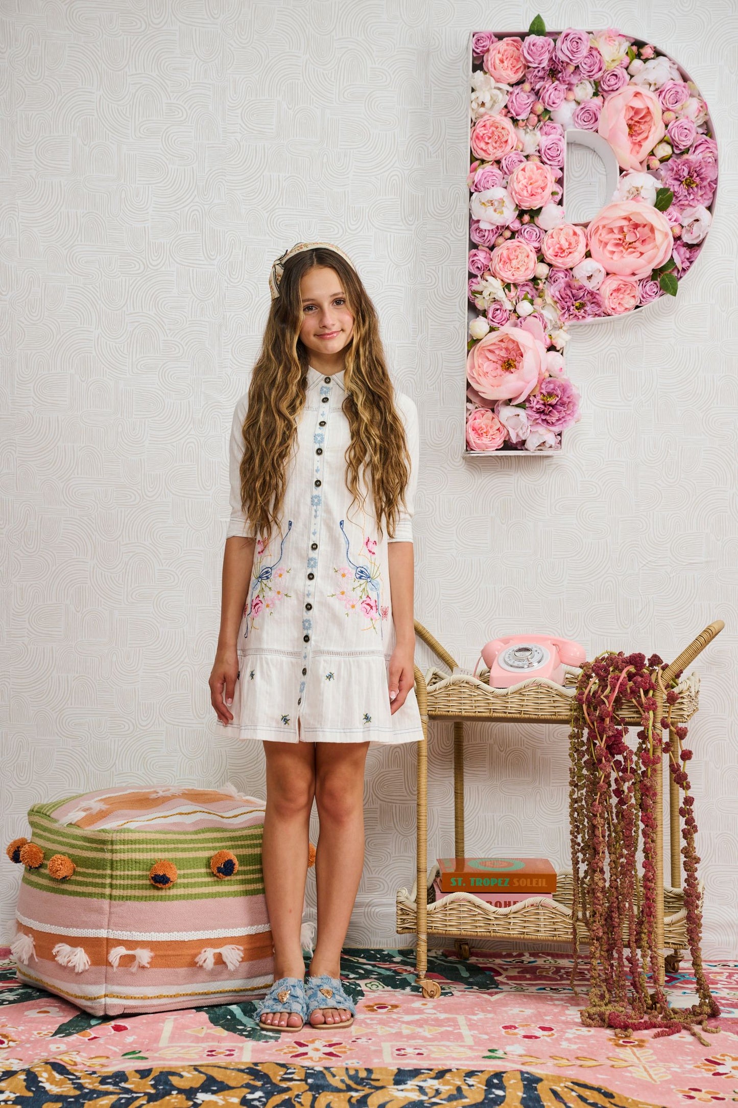 Embroidered Flower Detail Dress 2439