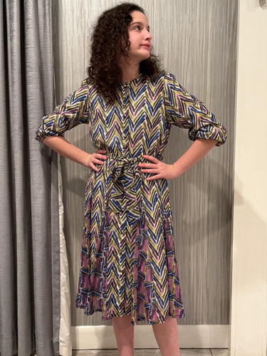 Purple Belted Dress J251-3608