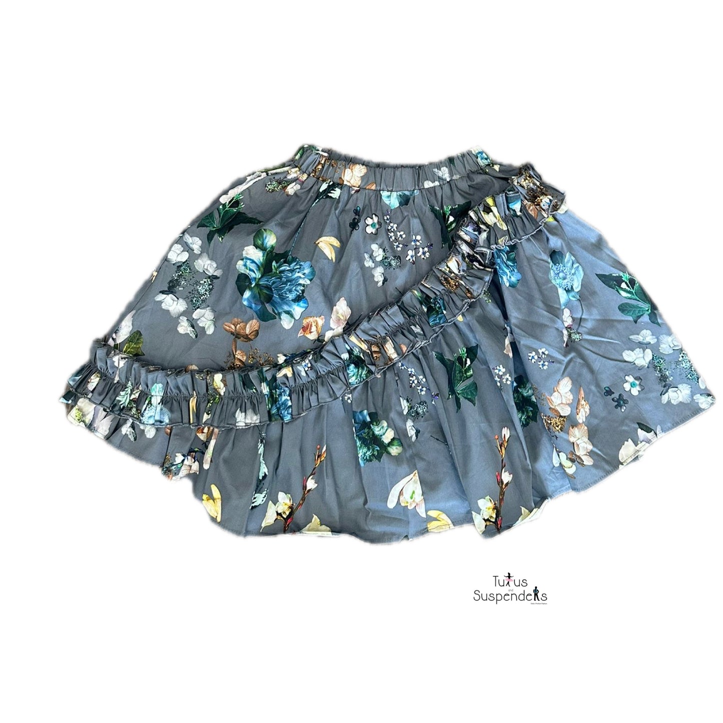 Grey Floral Skirt No.219