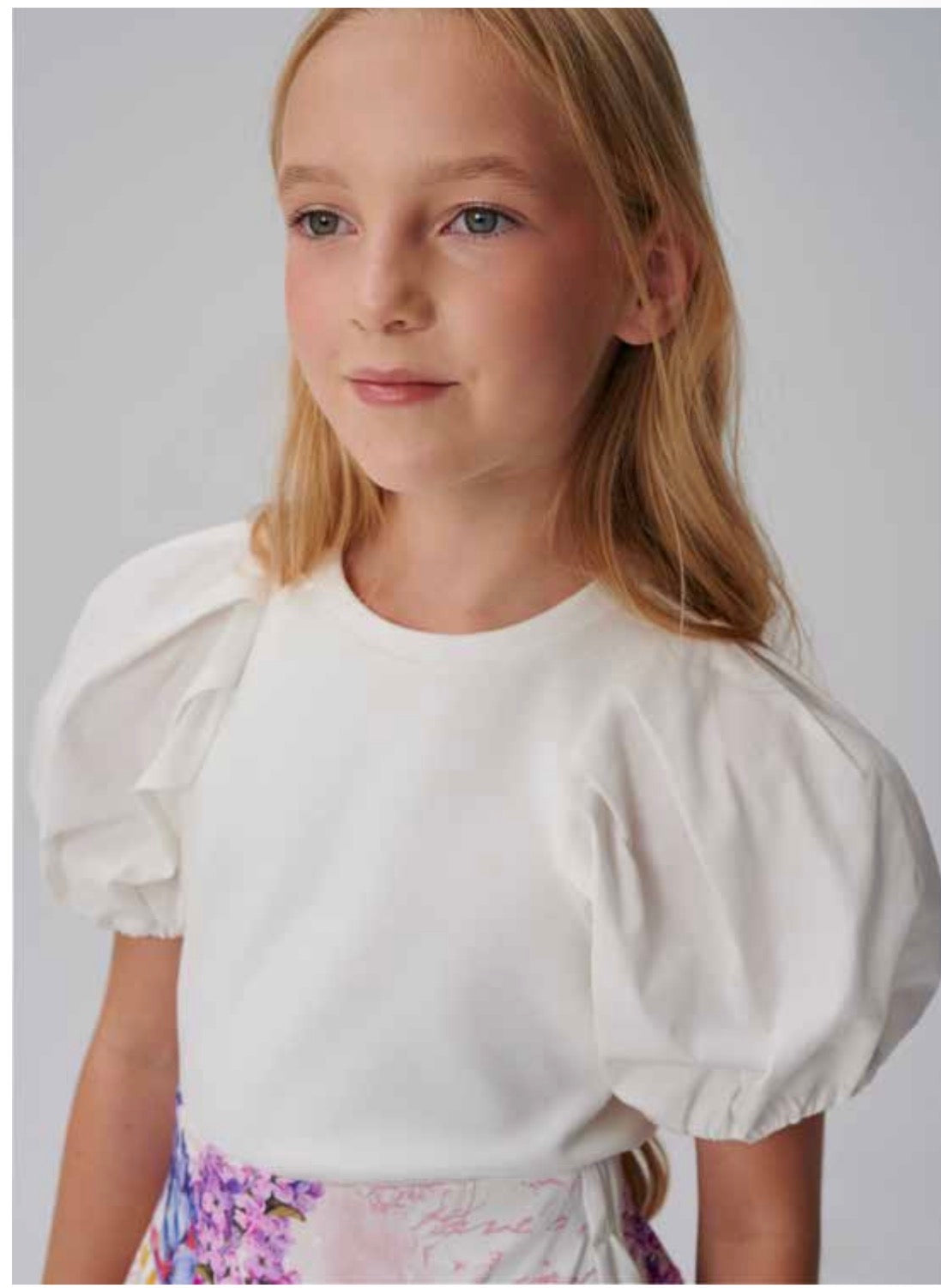 White Puff Sleeve Top BL03870