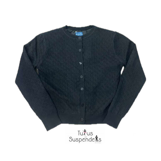 GS6094T Black Pointelle Knit Cardigan
