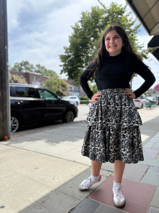 M-5802 Silky Double Layered Skirt