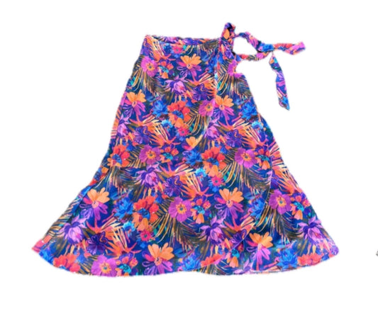 Yael Floral Chiffon Midi Wrap Skirt J261-6623
