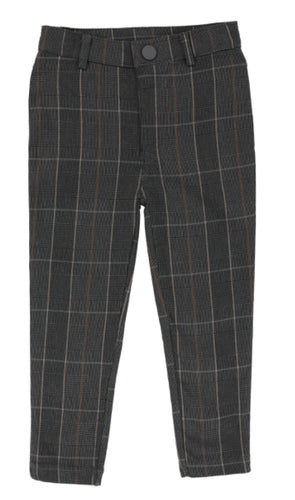 Printed Grey Plaid Pants PP-GP