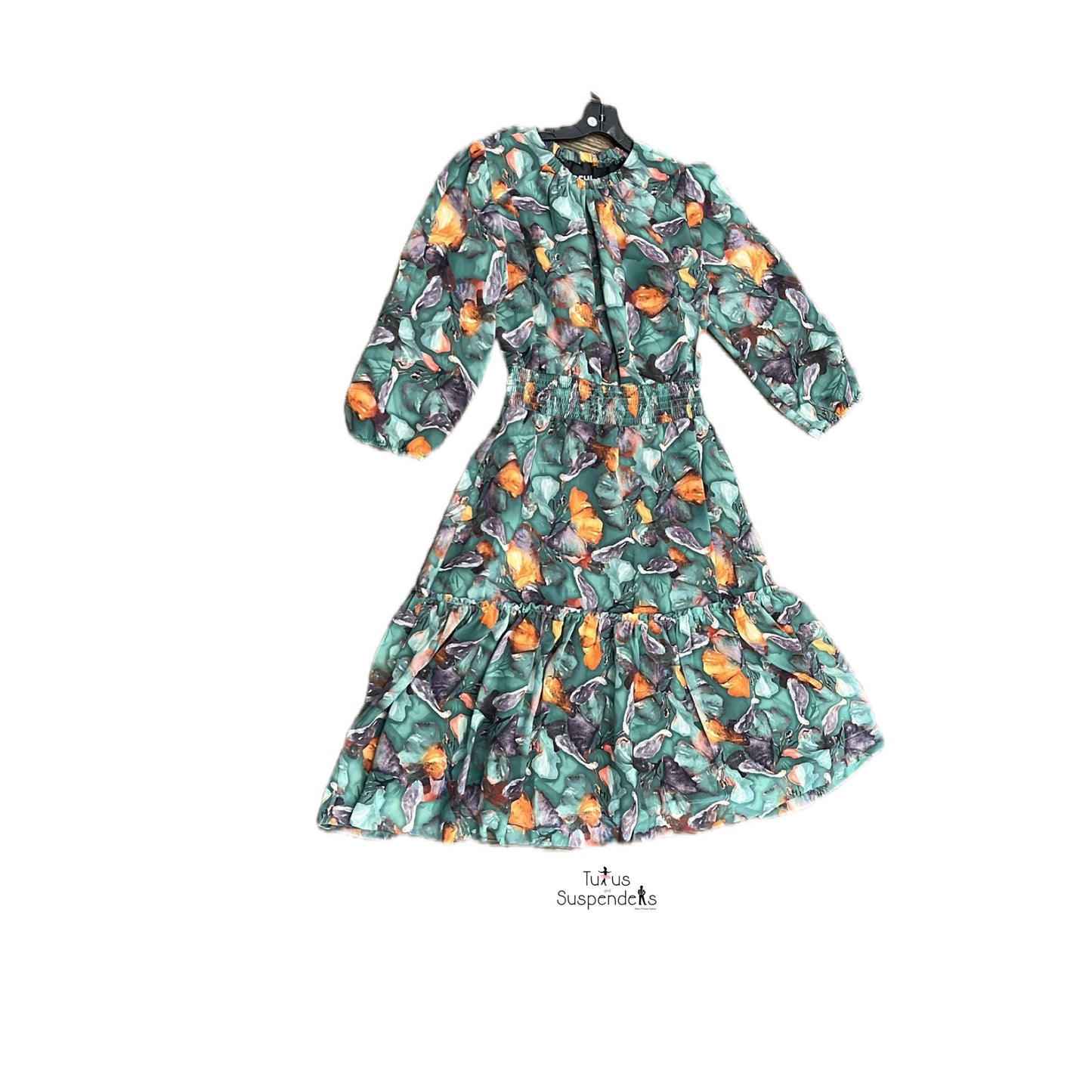 Watercolor Floral Smocked Dress J242-