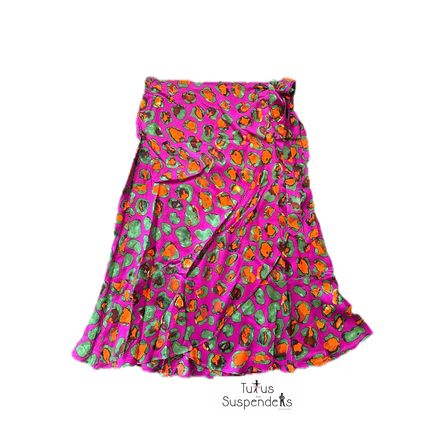 Yael Pink Animal Print Wrap Skirt J252-6623