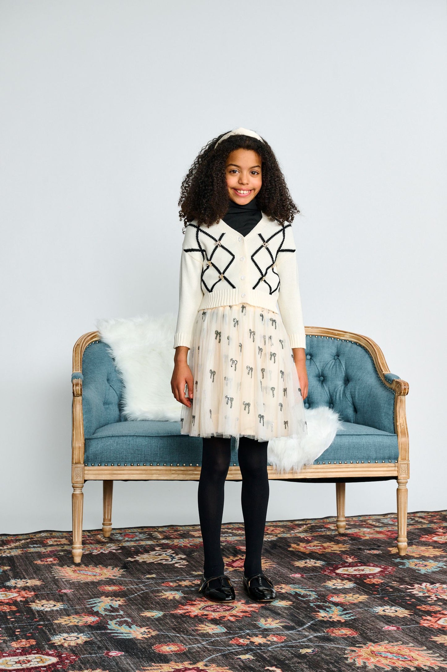 Ivory Knit Top w/ Tulle Skirt Set 2564/2565