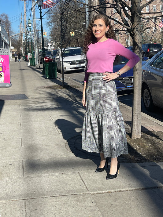 Faux Wrap Midi Skirt TS205