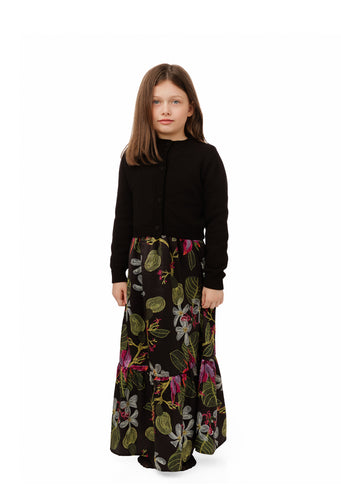 Black Overlay Multicolor Dress GW5619D-A