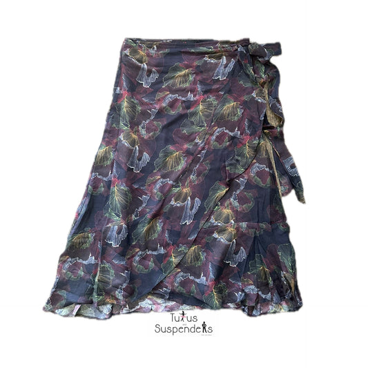 Yael Leaves Print Wrap Skirt J252-6623