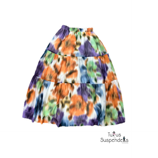 Aliza Chiffon Watercolor Maxi Skirt J251-6233