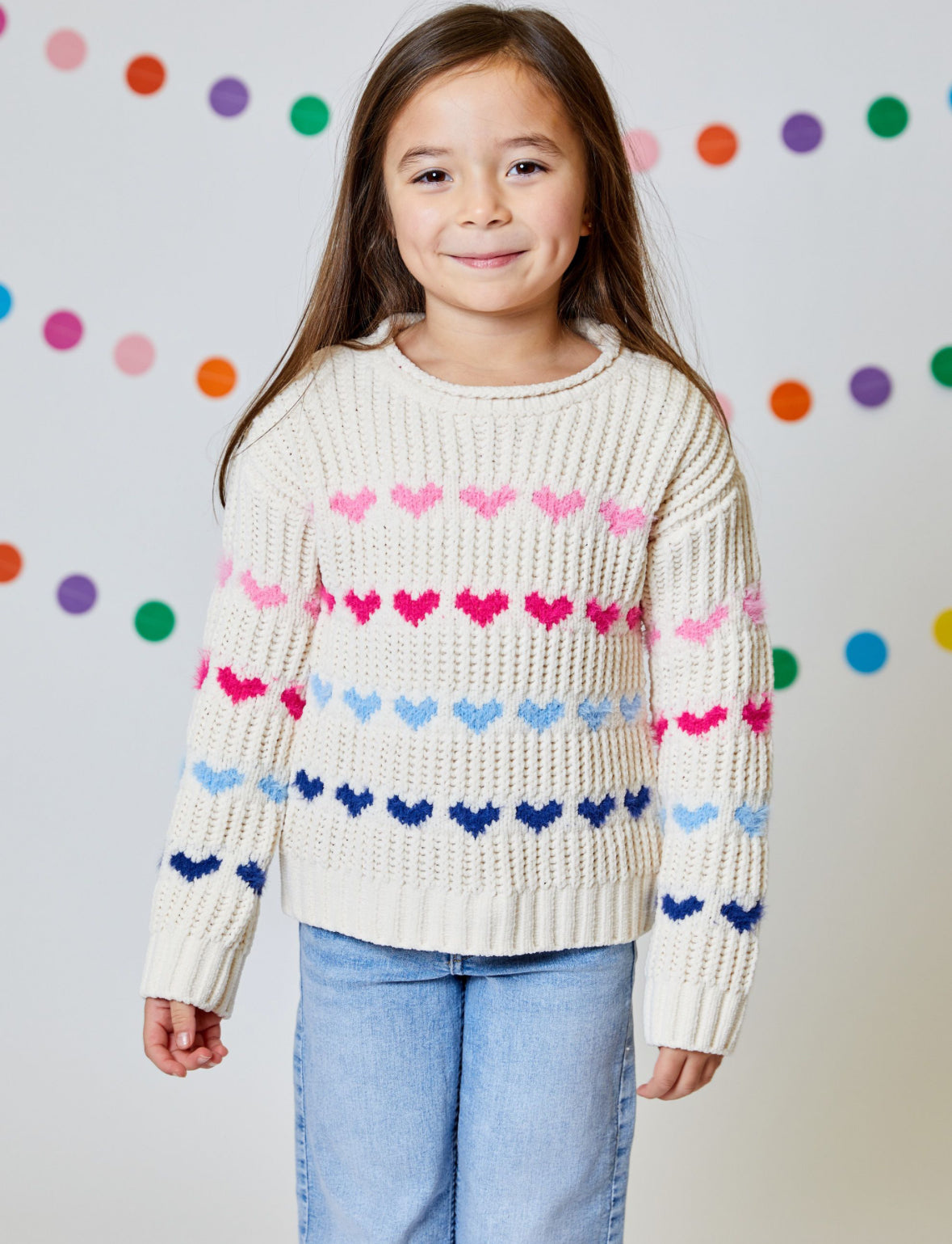 TCB9371 Little Girls Knit Heart Sweater