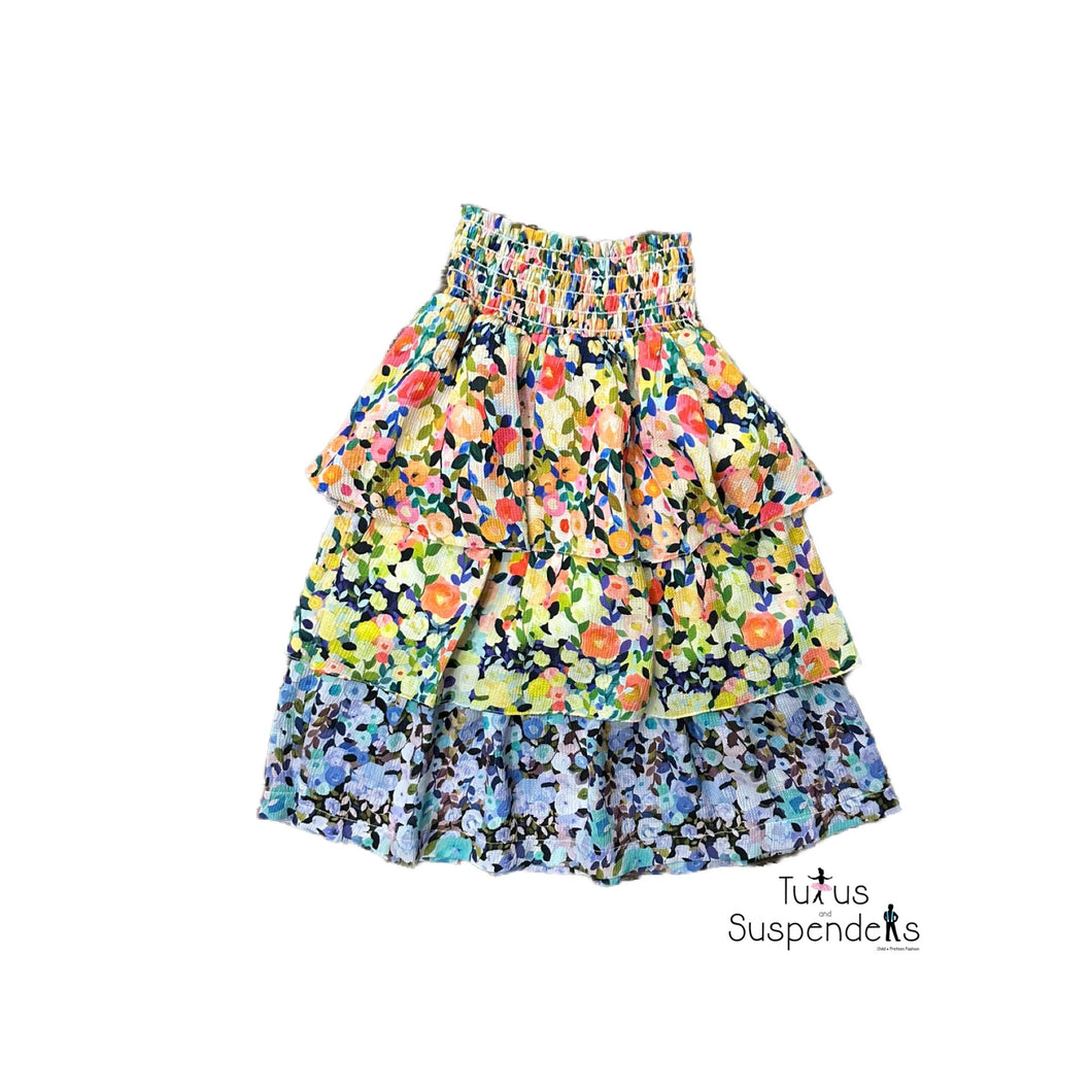 Ariella Petite Floral Multi Tiered Skirt J251-995