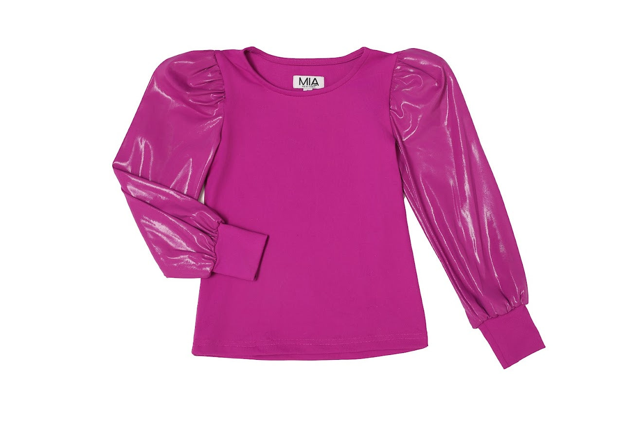 Metallic Long Sleeve Top F25-176