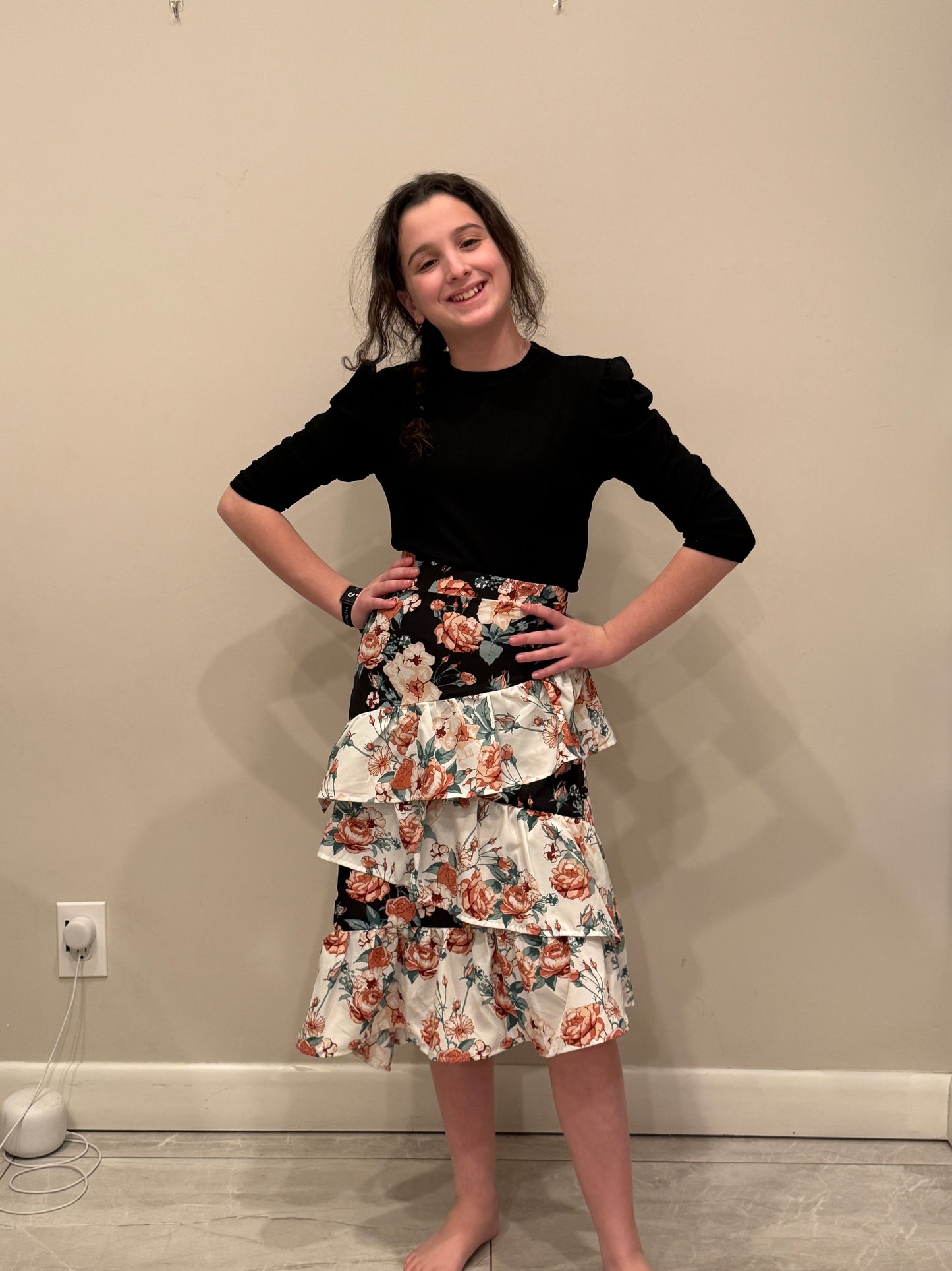 Floral Midi Skirt D-1834