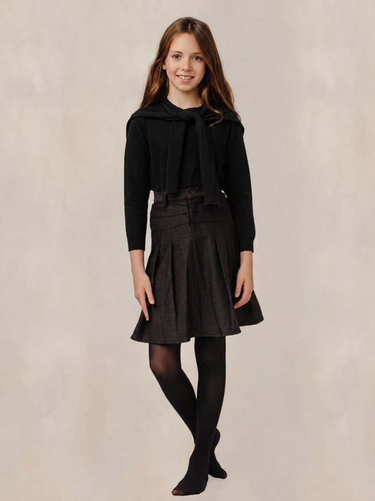 Black Front Tie Sweater GW6013T-B