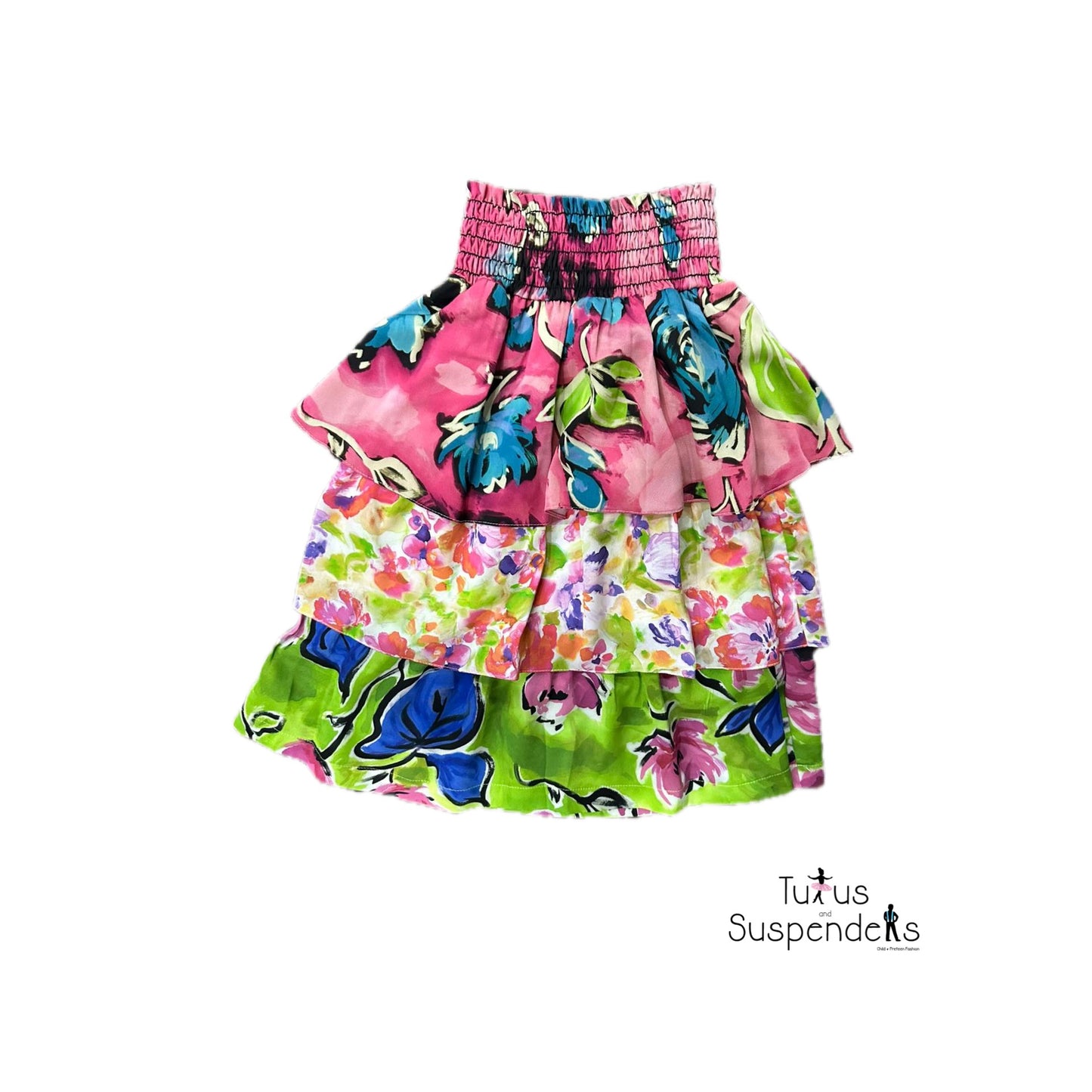 Ariella Large Floral Multi Tiered Skirt J251-995