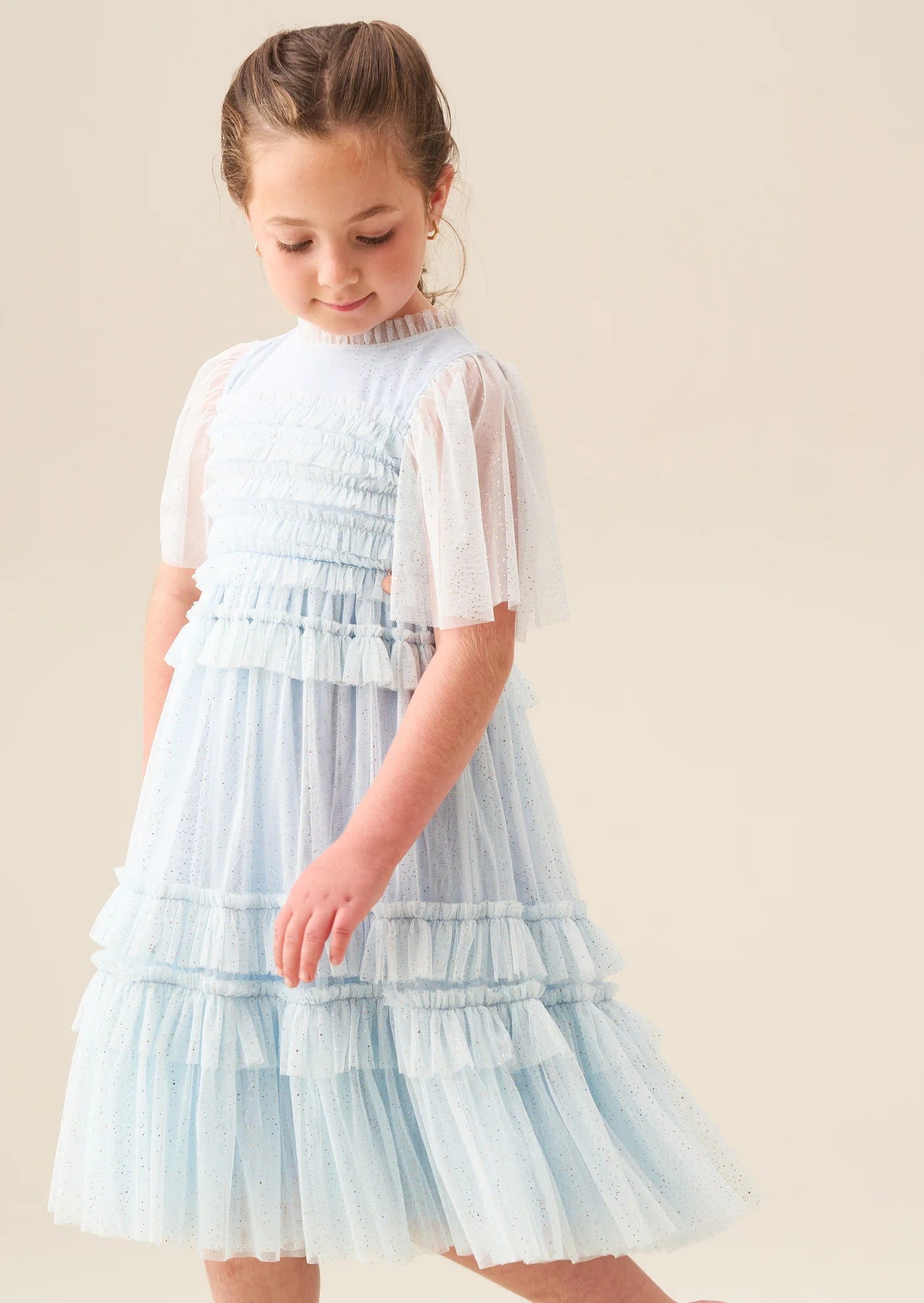 Xeni Ruffle Detail Mesh Dress AR0430