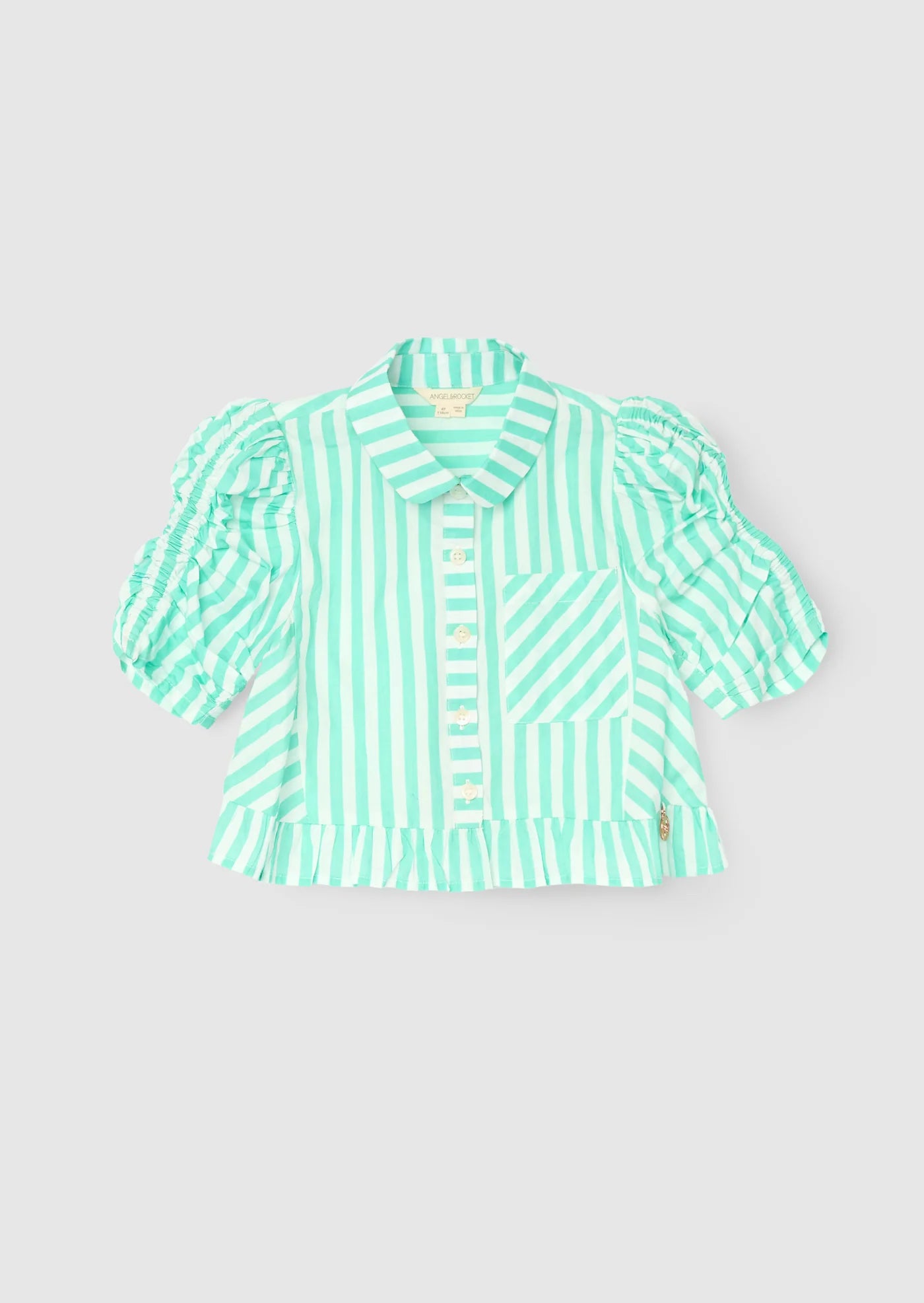 Sammie Stripe Ruffle Hem Shirt AR0448