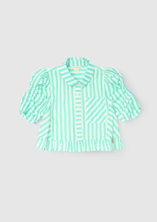 Sammie Stripe Ruffle Hem Shirt AR0448