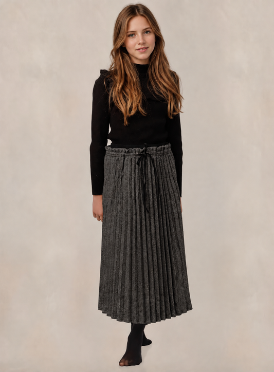Grey Accordion Skirt GW6404S-A
