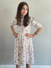 Load image into Gallery viewer, White Chiffon Dress with Pink Flowers GS24116-A
