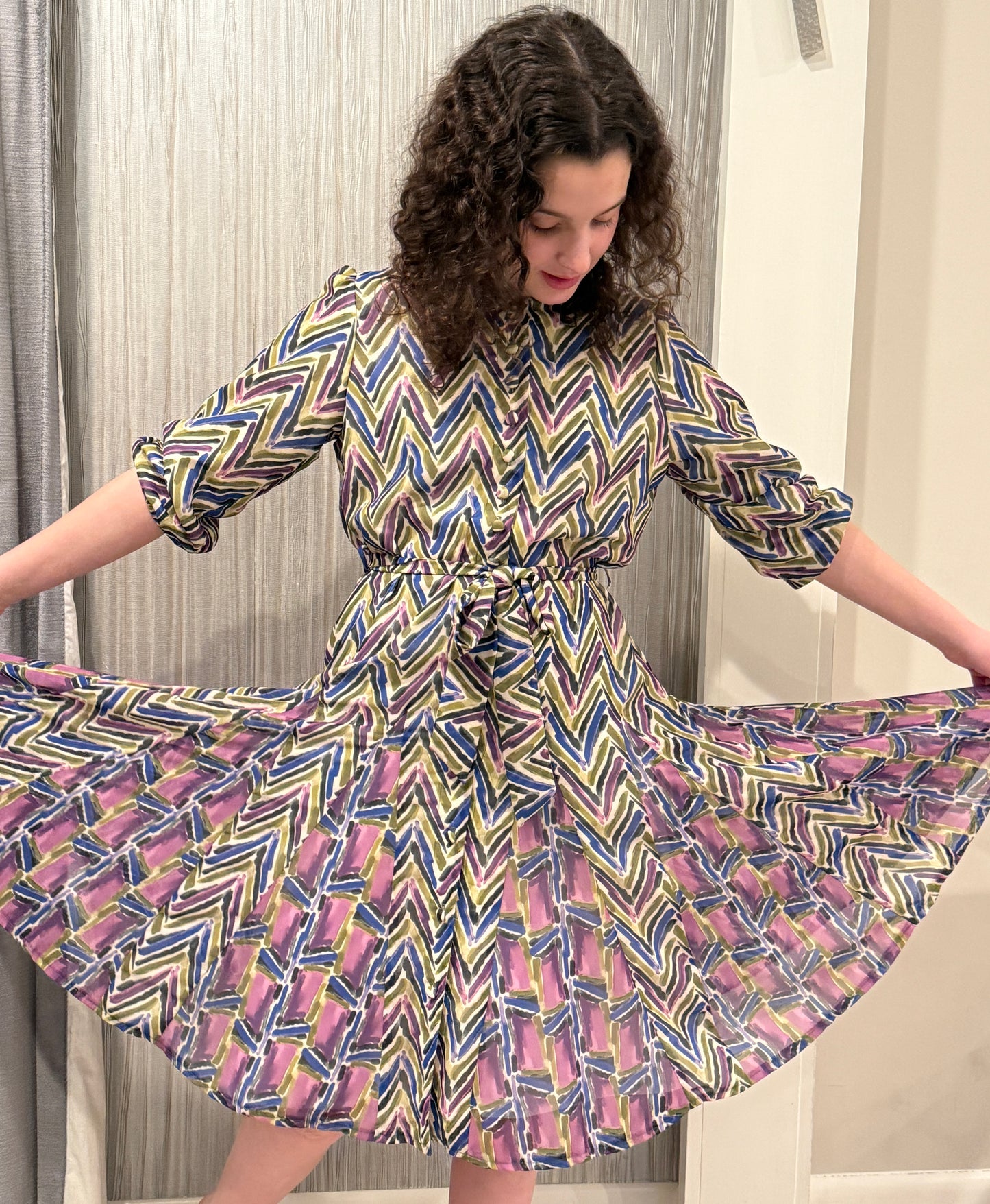 Purple Belted Dress J251-3608