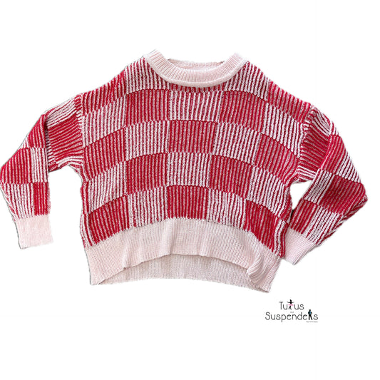 Chenille Checker Crewneck Sweater LD15840