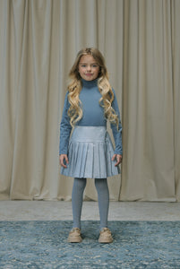 C508-5420 Smocked Collar Mockneck Shirt
