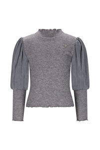 C508-5490 Grey Puffy Sleeve Top