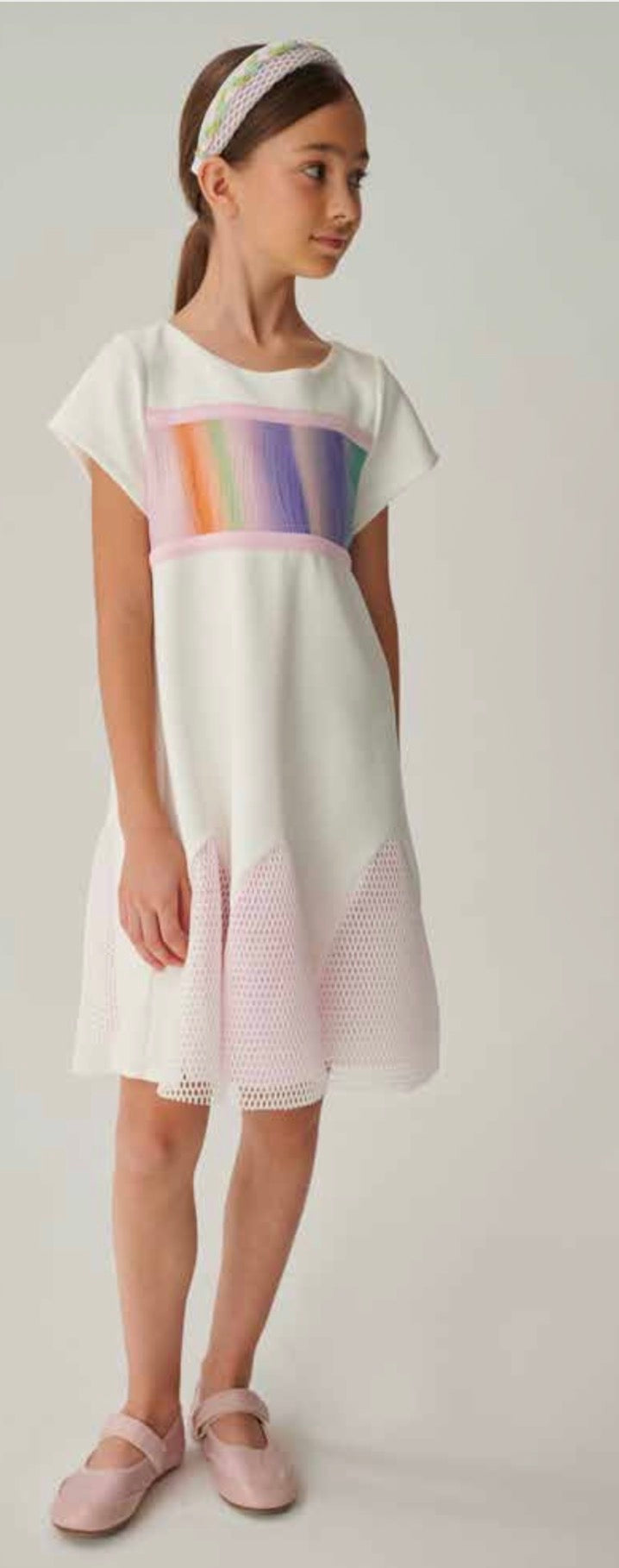 White Dress w/ Detailed Panels DS02209
