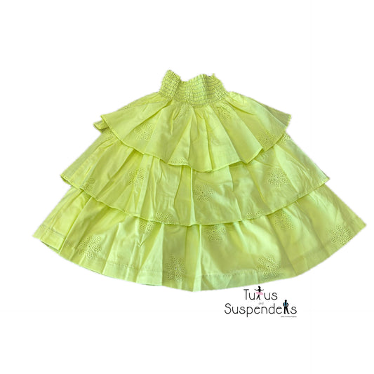 Ariella Embroidered Yellow Multi Tiered Skirt J261-995
