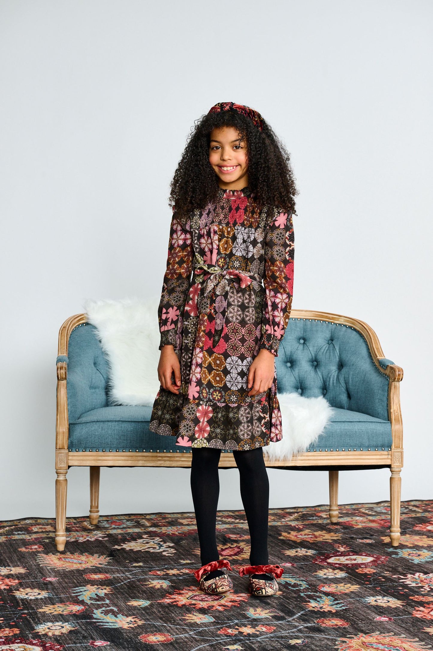 Brown/Mauve Mixed Media Dress 2576