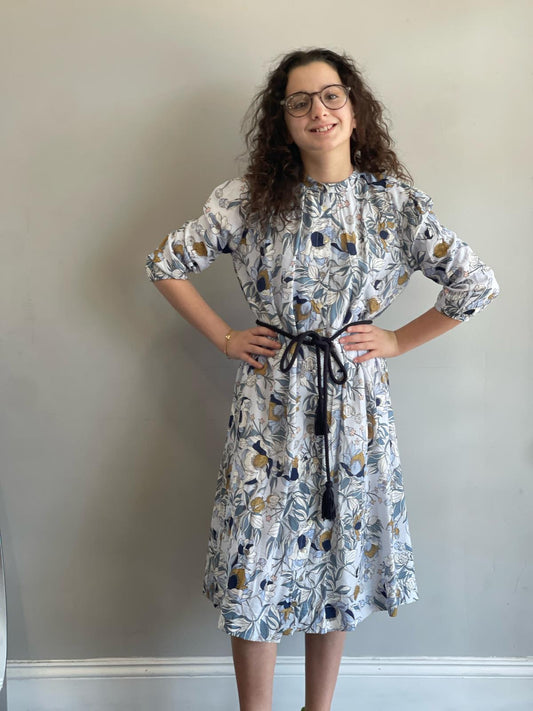 Blue Foral Swing Dress GS24055-A