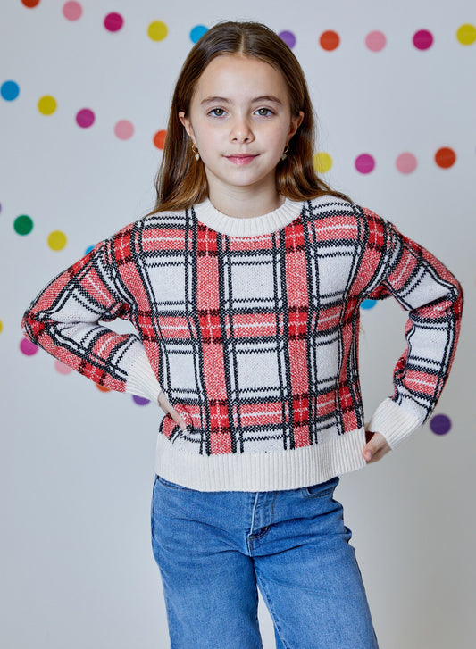 GCB9393 Buffalo Plaid Knit Pullover