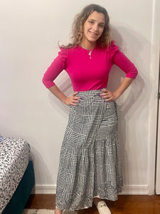 Faux Wrap Midi Skirt TS205