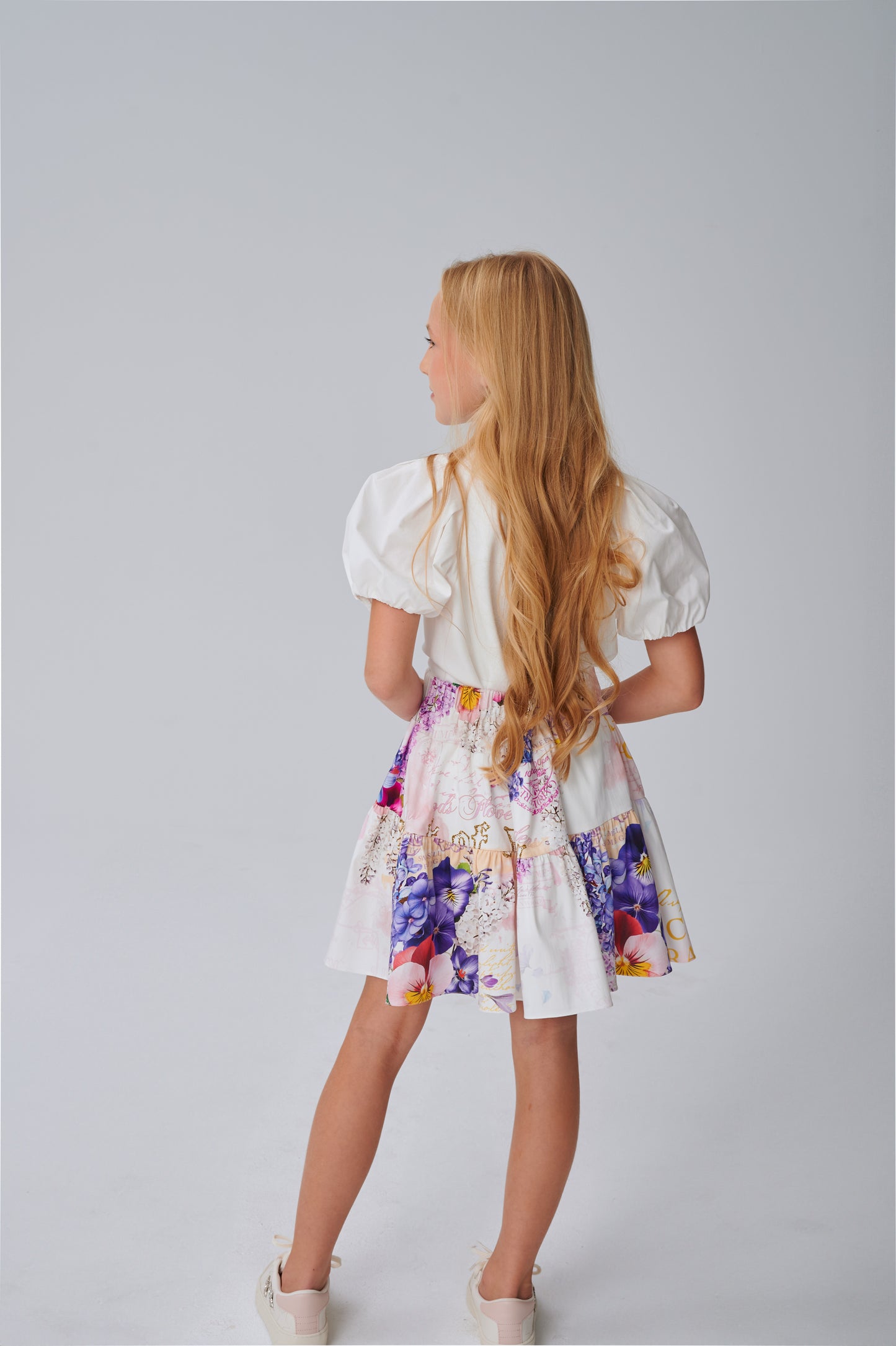 White Puff Sleeve Top BL03870