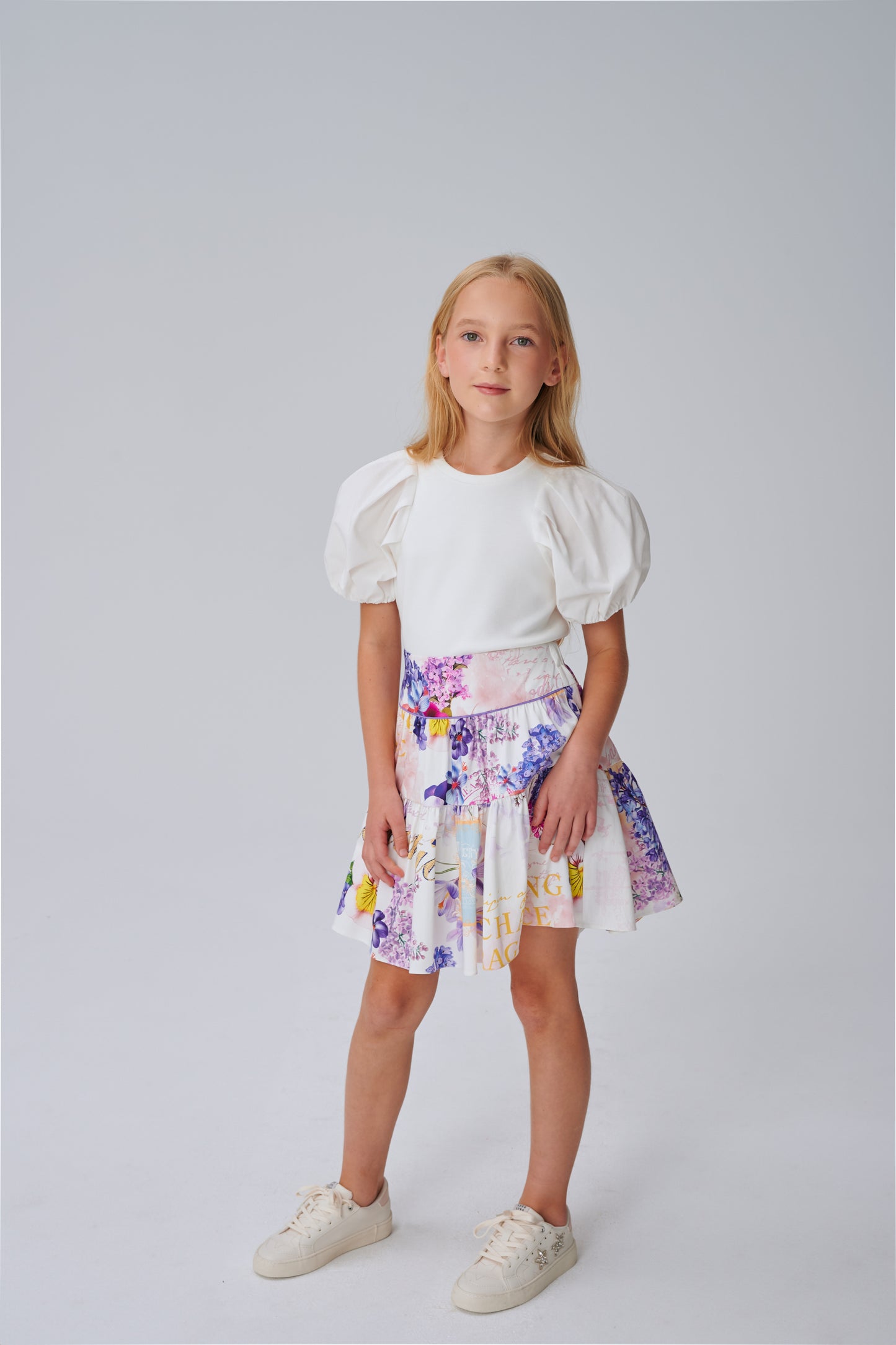 White Puff Sleeve Top BL03870