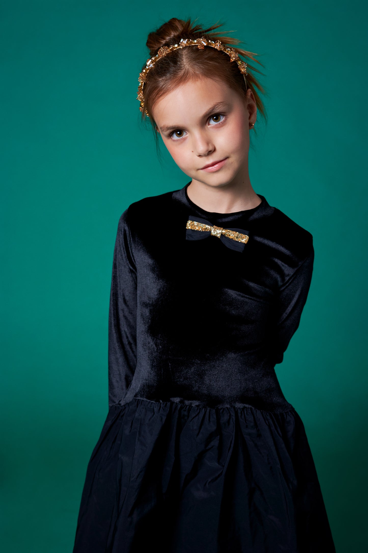 Velvety Black Dress DSL0327