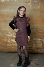 Load image into Gallery viewer, Rust Ruffle Sleeve Dress DSL0349
