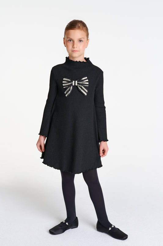 Ribbed Bow Dress DSL0476