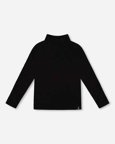 H20YG71 Brused Ribbed Mock Neck Top