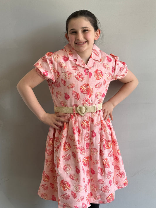 Short Sleeve Pink Belted Dress SSP25V8D-17913